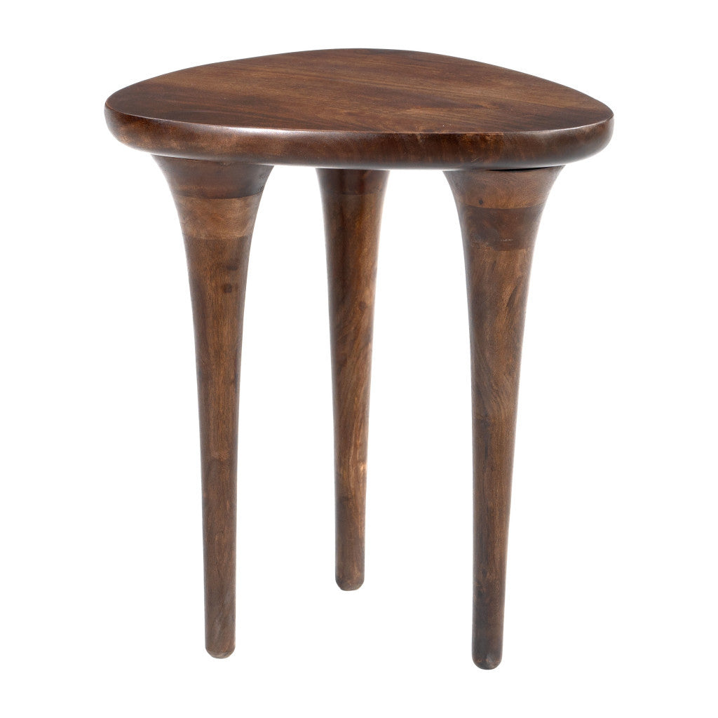 22" Brown Wood Pedestal End Table