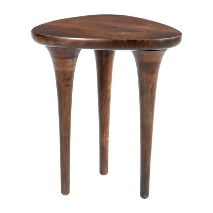 22" Brown Wood Pedestal End Table