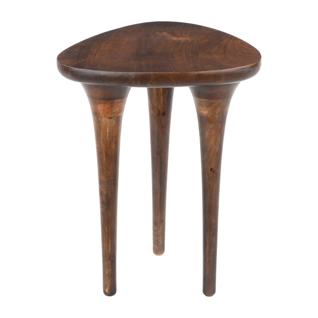 22" Brown Wood Pedestal End Table