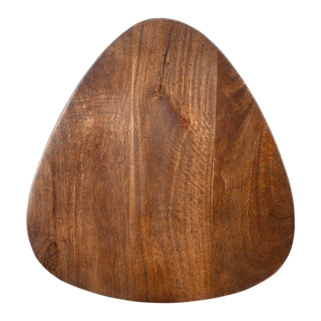 22" Brown Wood Pedestal End Table