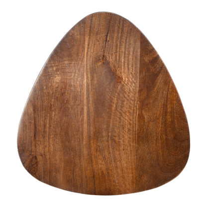 22" Brown Wood Pedestal End Table