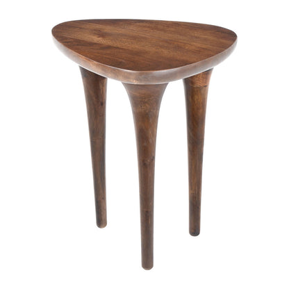 22" Brown Wood Pedestal End Table