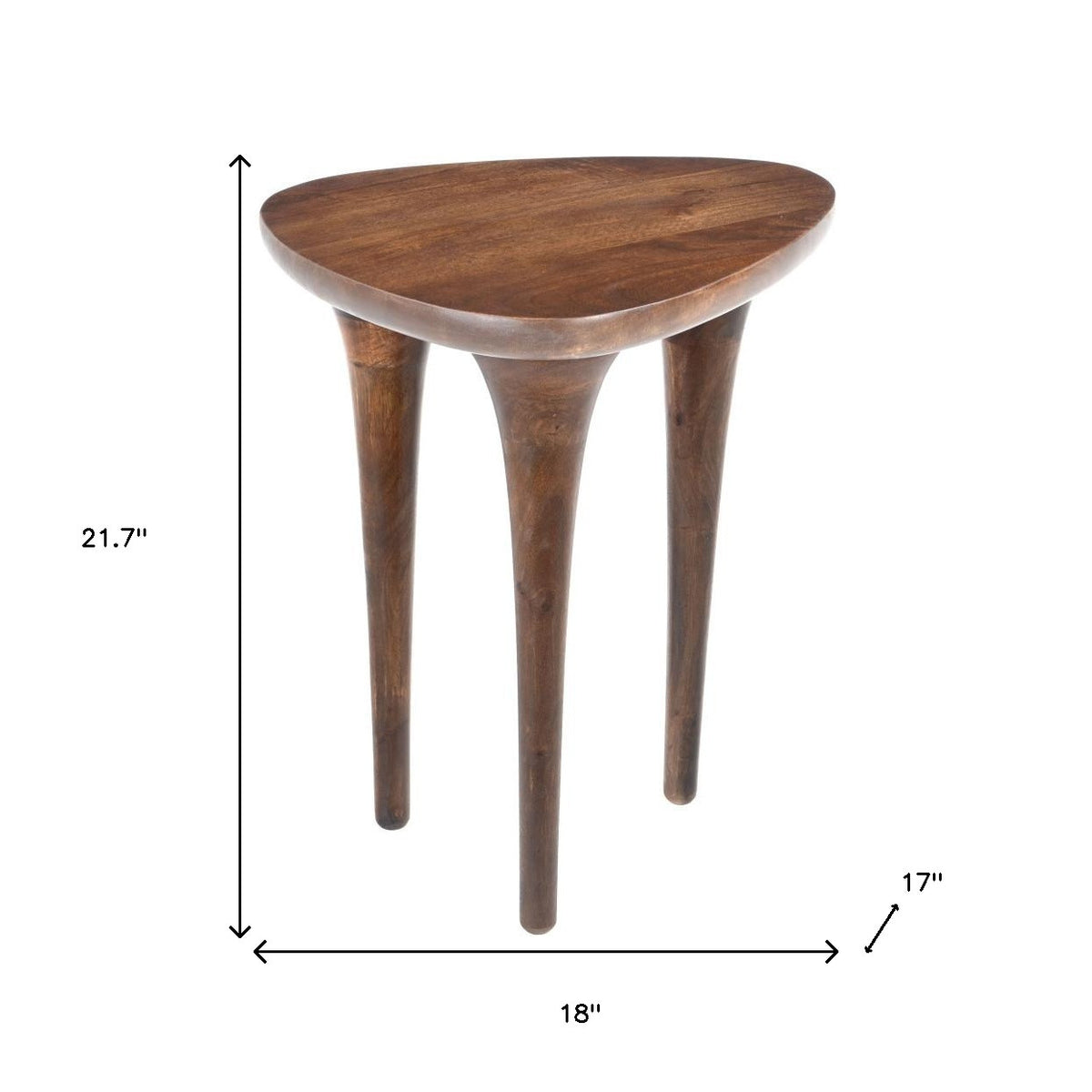 22" Brown Wood Pedestal End Table