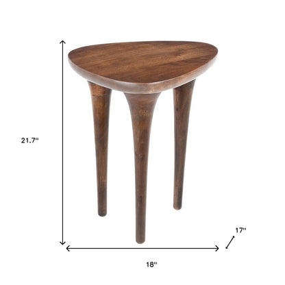 22" Brown Wood Pedestal End Table