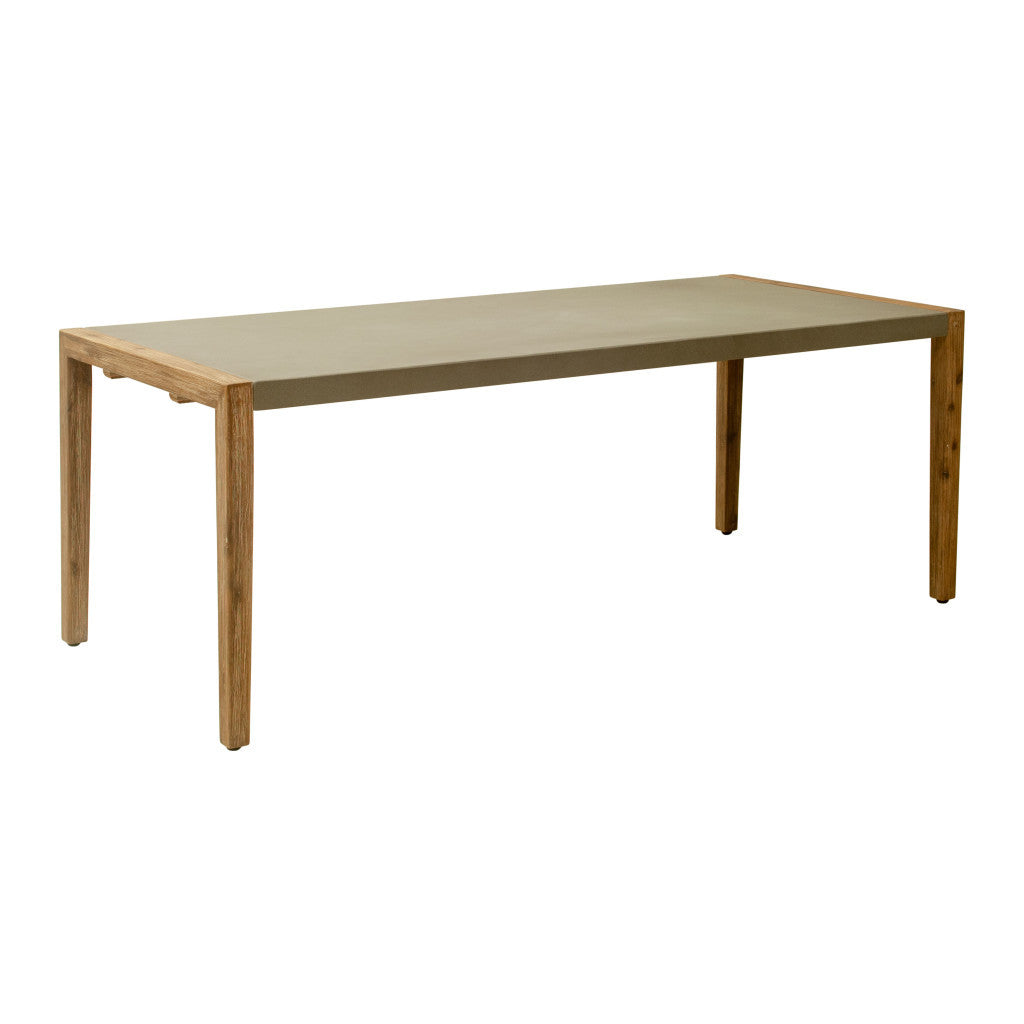 79" Gray Wood and Solid Wood Pedestal Base Dining Table