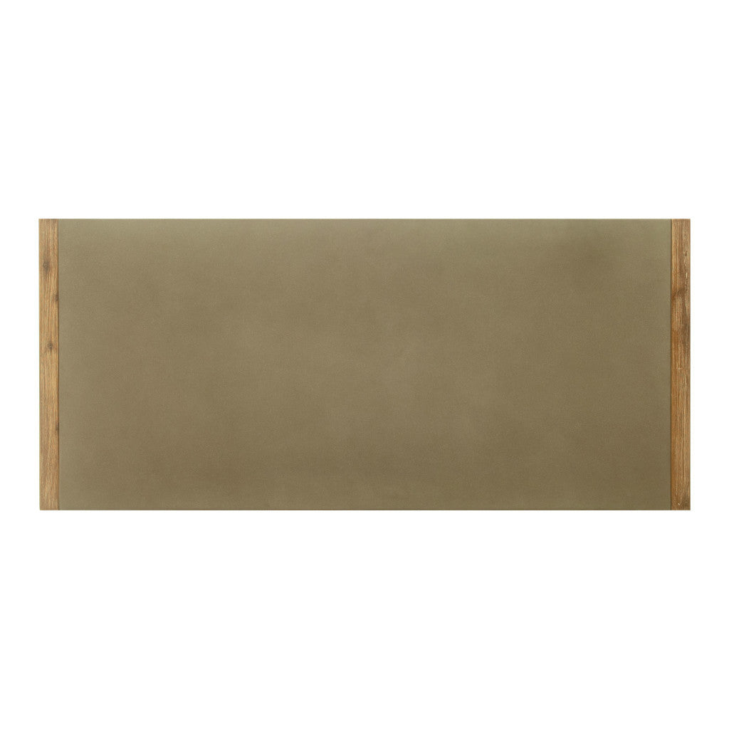 79" Gray Wood and Solid Wood Pedestal Base Dining Table