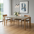79" Gray Wood and Solid Wood Pedestal Base Dining Table