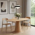 71" Natural Wood and Solid Wood Oval Dining Table