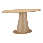 71" Natural Wood and Solid Wood Oval Dining Table