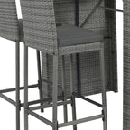 Five Piece Brown and Gray Solid Wood Dining Set with Four Chairs