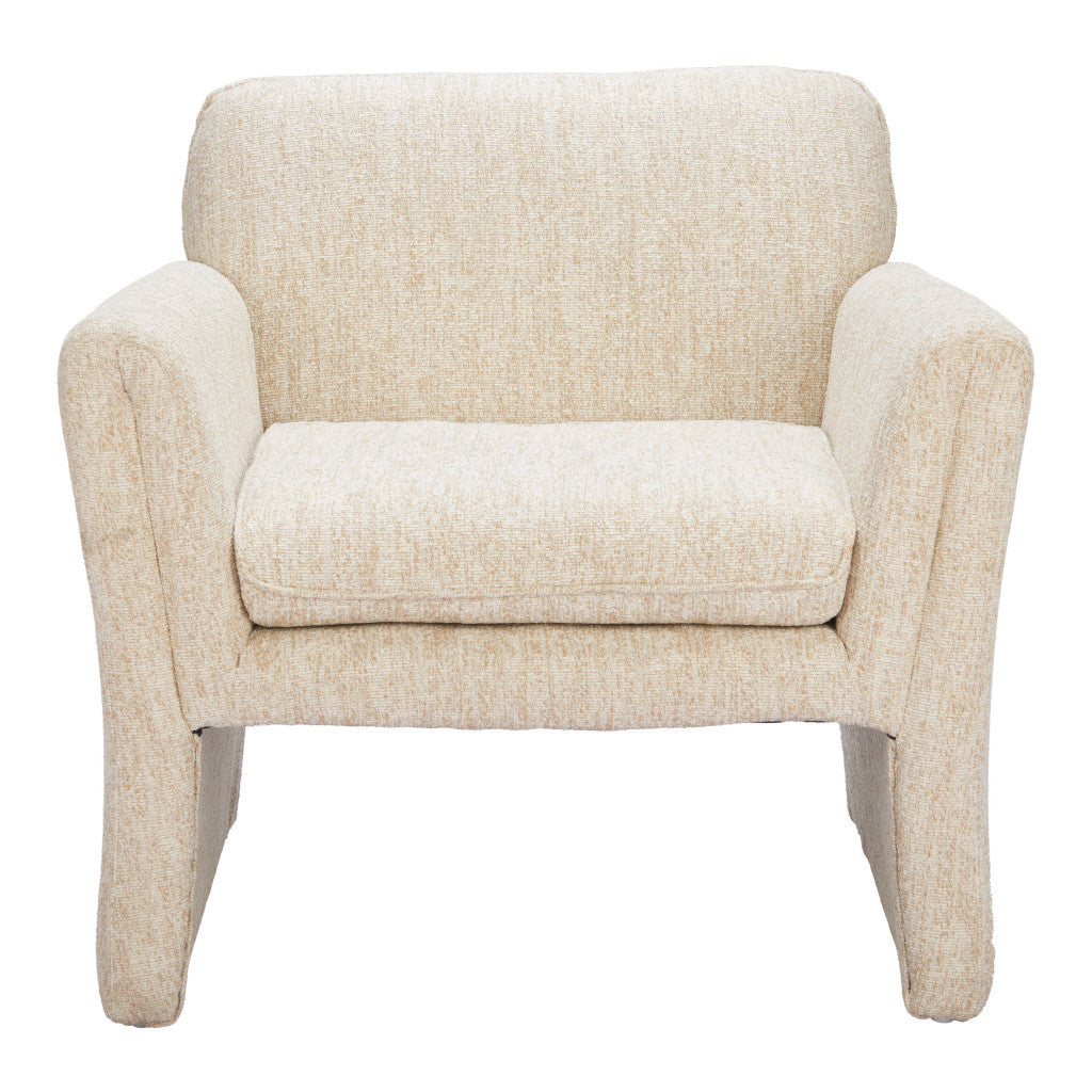 33" Beige Upholstered Arm Chair