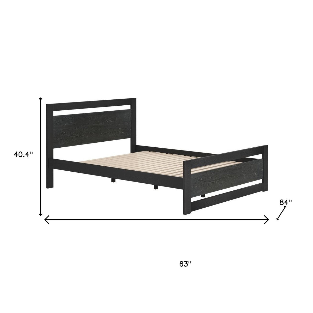 Black Wood Queen Bed Frame