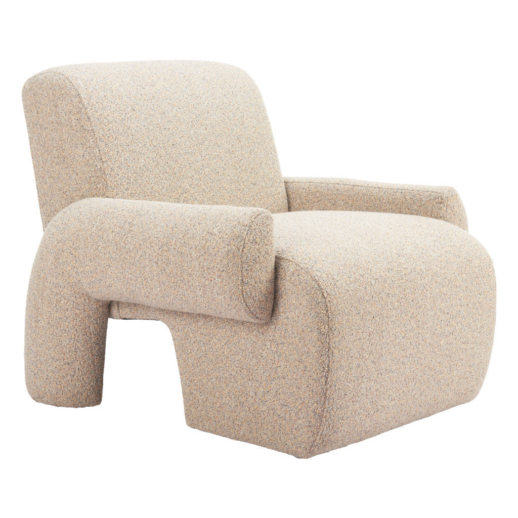 32" Beige Upholstered Arm Chair