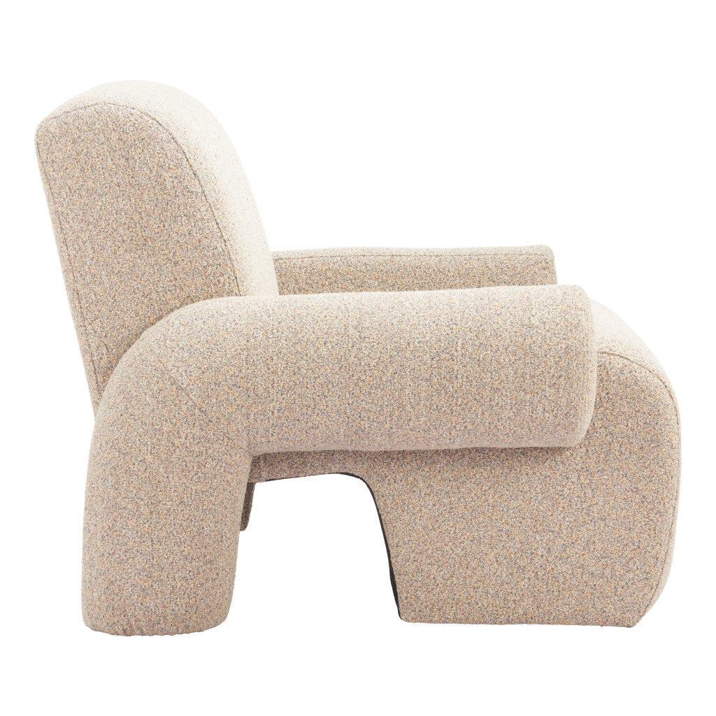 32" Beige Upholstered Arm Chair