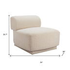 34" Beige Upholstered Side Chair