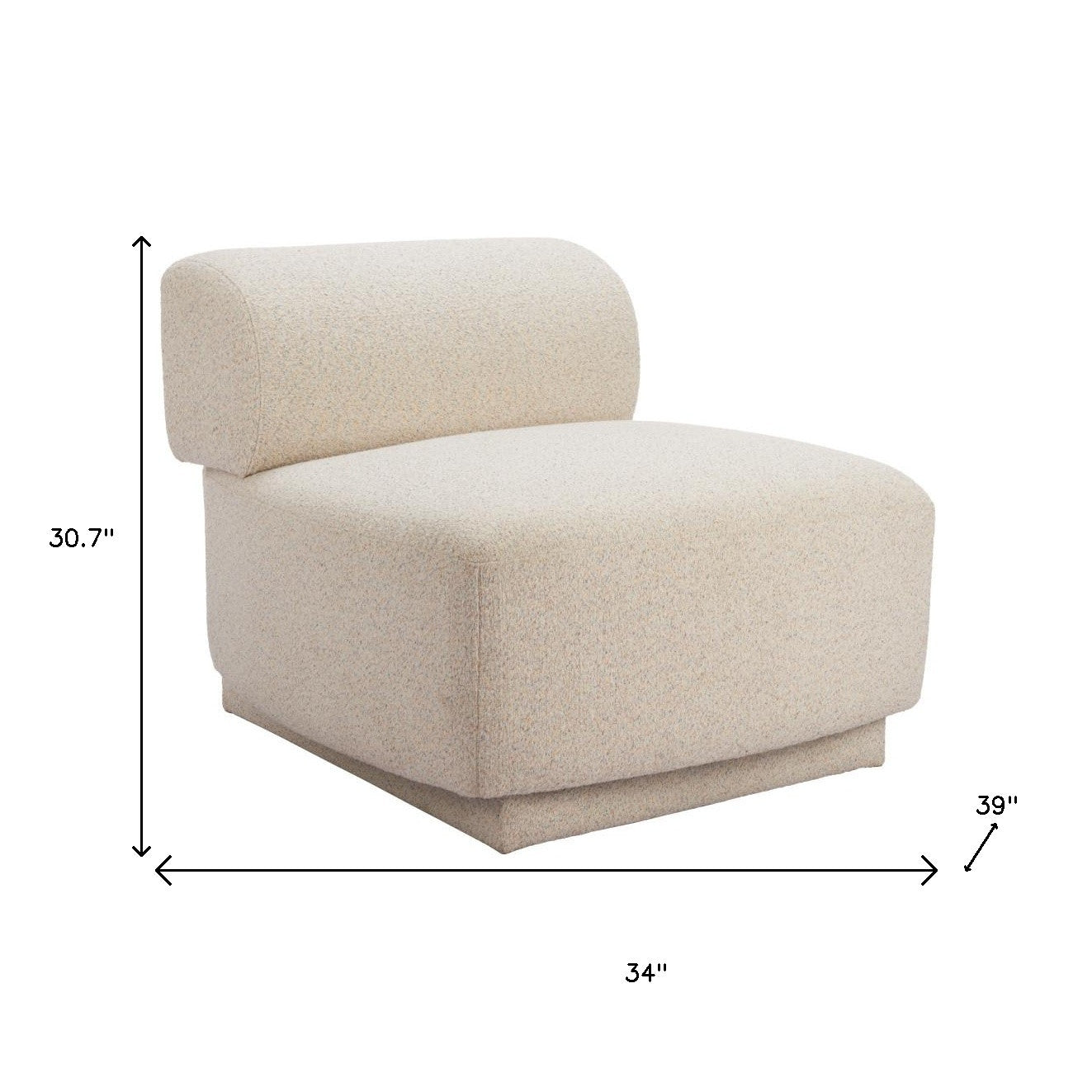 34" Beige Upholstered Side Chair