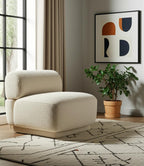 34" Beige Upholstered Side Chair