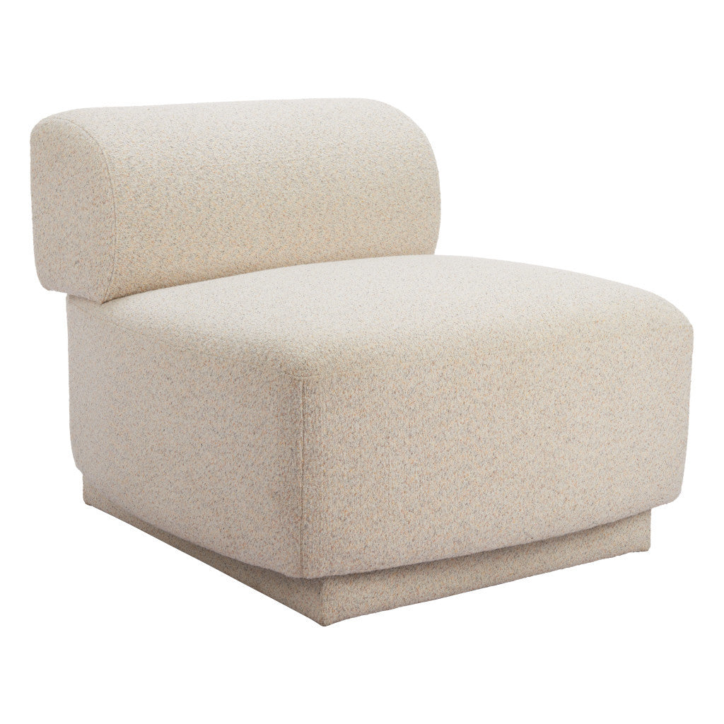 34" Beige Upholstered Side Chair