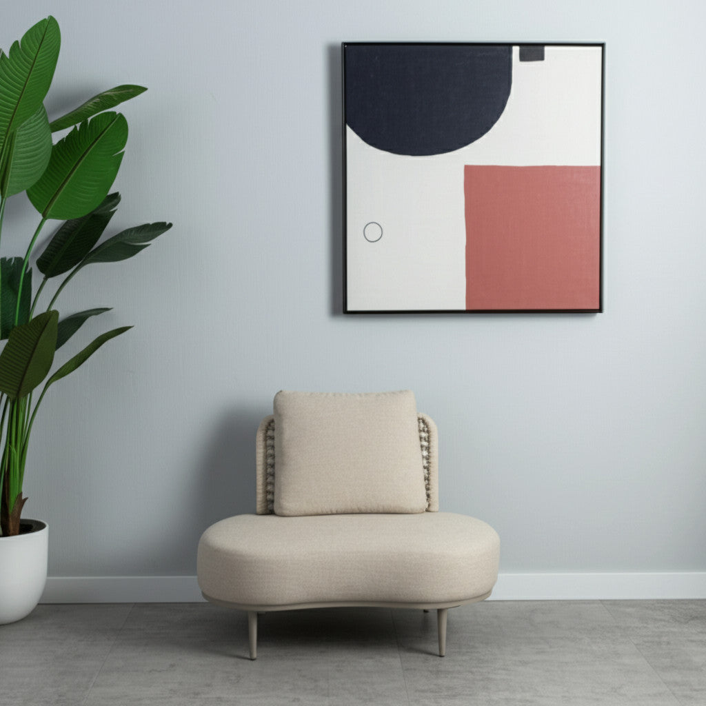 43" Beige Fabric Side Chair