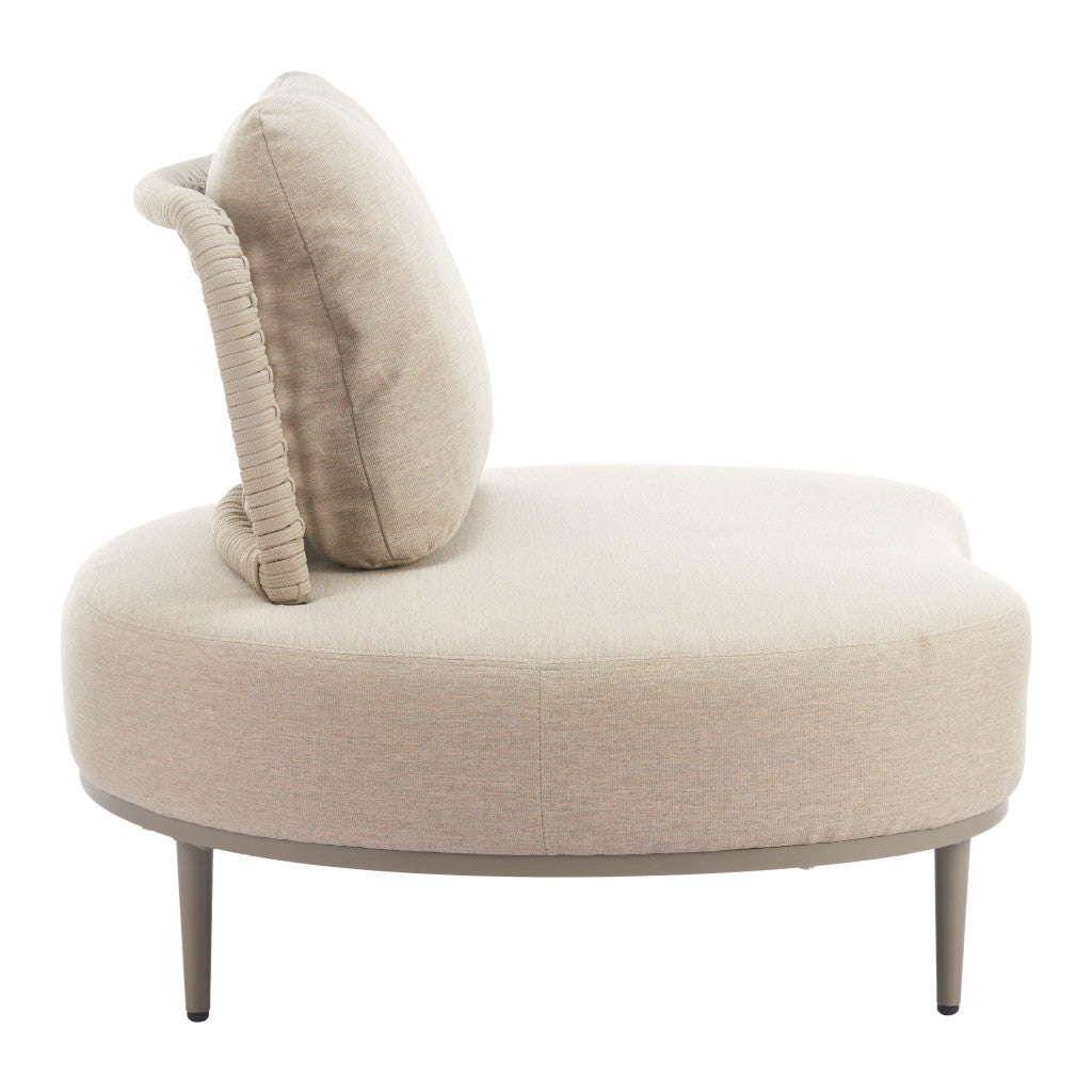 43" Beige Fabric Side Chair