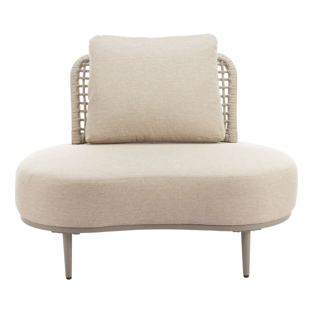 43" Beige Fabric Side Chair
