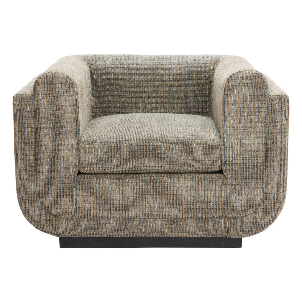 41" Green and Black Upholstered Arm Chair