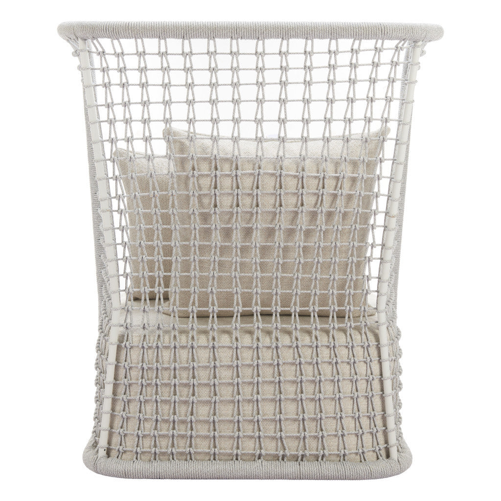 37" Beige and Black Fabric Side Chair