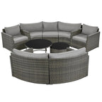 Two Piece Outdoor Gray Wicker Sectional Seating Group with Gray Cushions