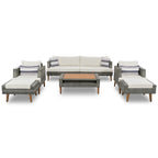 Four Piece Outdoor Gray Wicker Sofa Seating Group with Gray Cushions