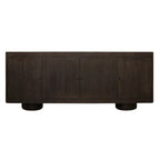 80" Dark Brown Distressed Solid Wood Sideboard Soft Close with Four Doors