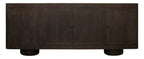 80" Dark Brown Distressed Solid Wood Sideboard Soft Close with Four Doors