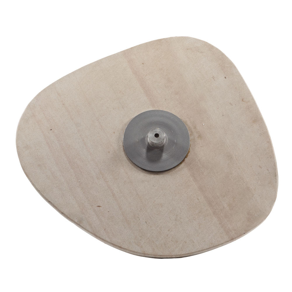 22" Silver And Beige Cast Aluminum And Marble Pedestal End Table