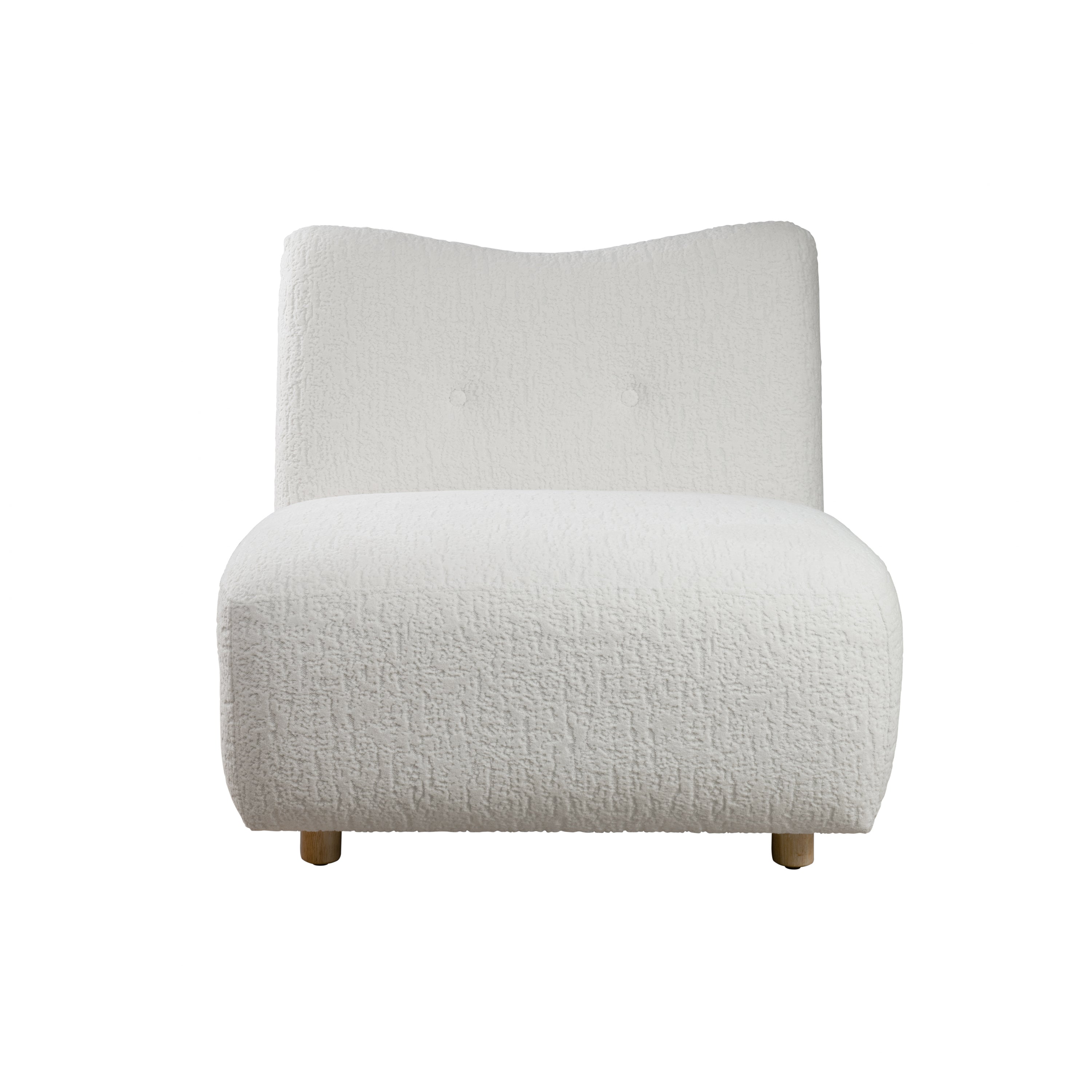 31" White and Natural Fabric Side Chair
