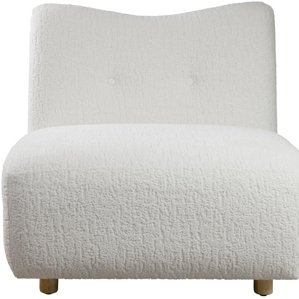 31" White and Natural Fabric Side Chair