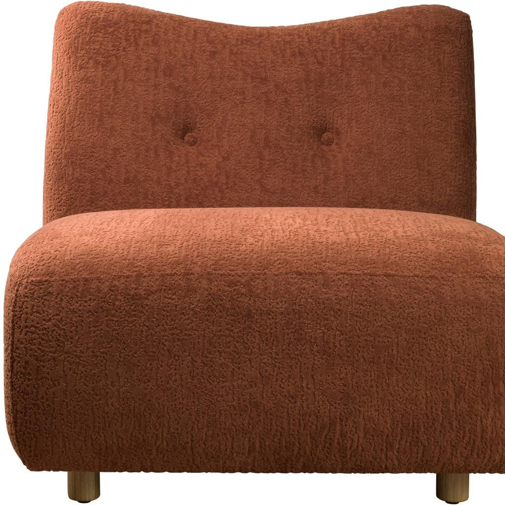 31" Orange and Natural Fabric Side Chair