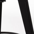 Set of Two Natural and Black Iron and Wood Backless Adjustable Height Swivel Bar Chairs