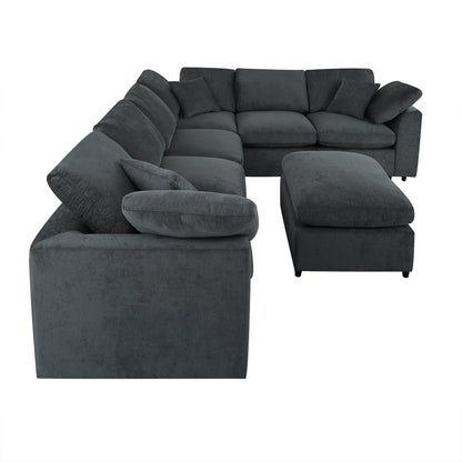 U_Style 120.8" Extra Large 7-Seater Modular Sectional Sofa