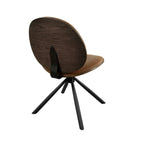 Brown and Black Faux Leather And Metal Dining Side Chair