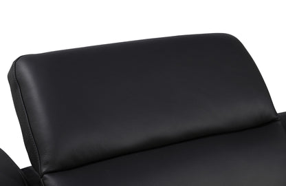 Black Italian Leather Power Reclining U Shaped Eight Piece Corner Sectional With Console