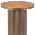 22" Brown Steel Round Pedestal End Table