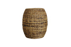 20" Natural Rattan Round Drum End Table