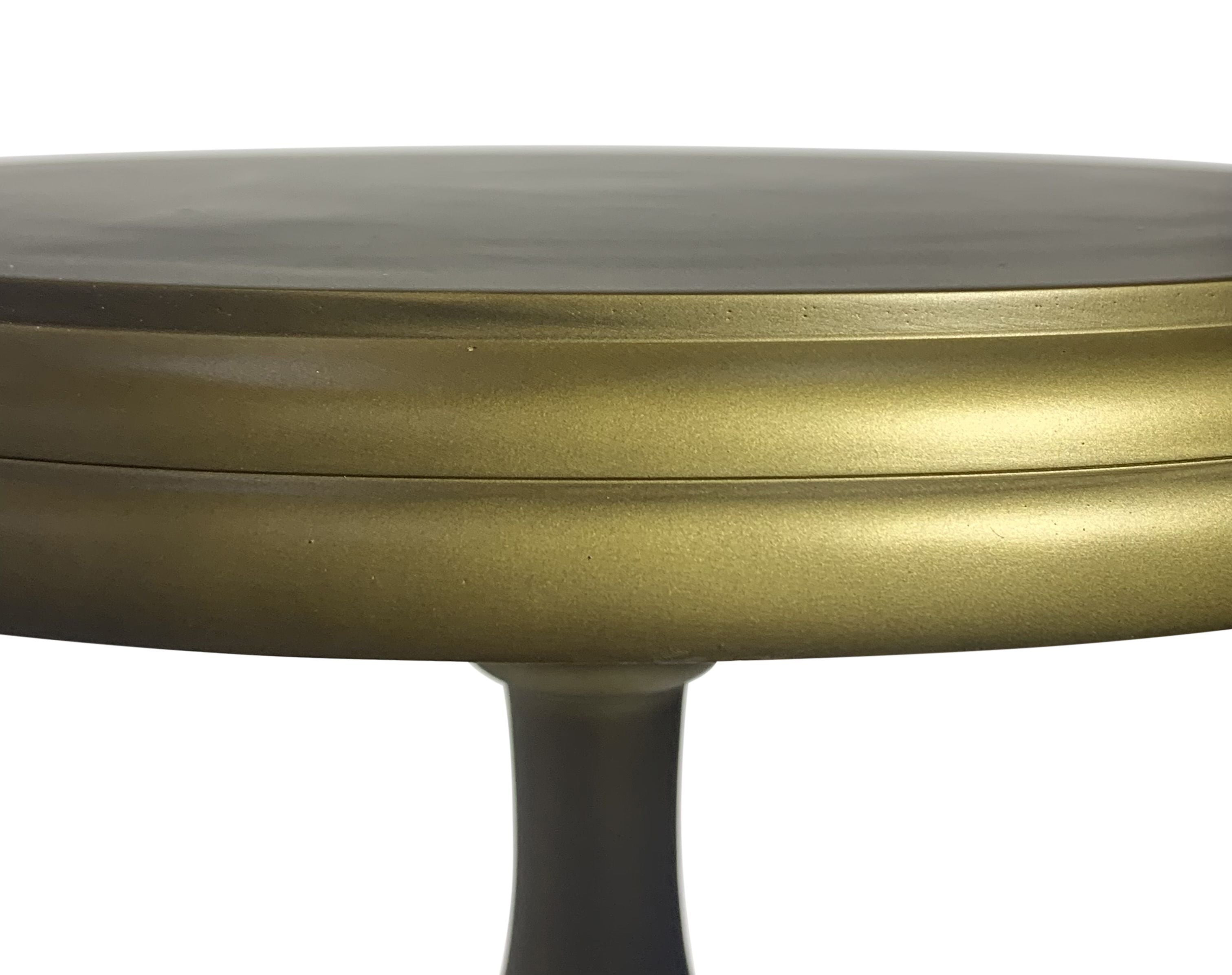24" Brass Aluminum Round Pedestal End Table
