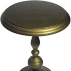 24" Brass Aluminum Round Pedestal End Table