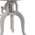 19" White Solid Wood and Iron Height Adjustable Round End Table