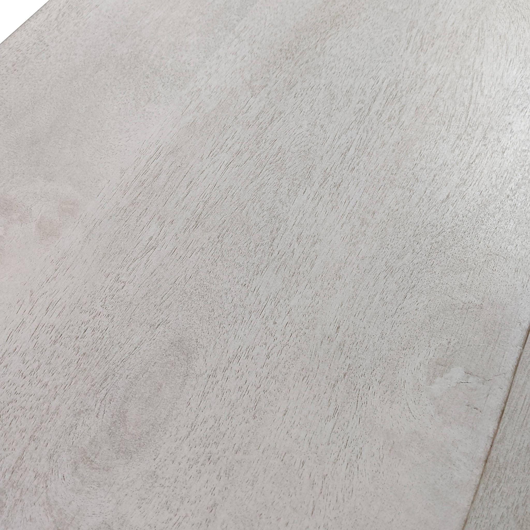 Set of Three Antiqued White Solid Wood and Steel Frame Nested Tables