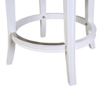 26" Gray and White Faux Leather and Solid Wood Low Back Counter Height Swivel Bar Chair