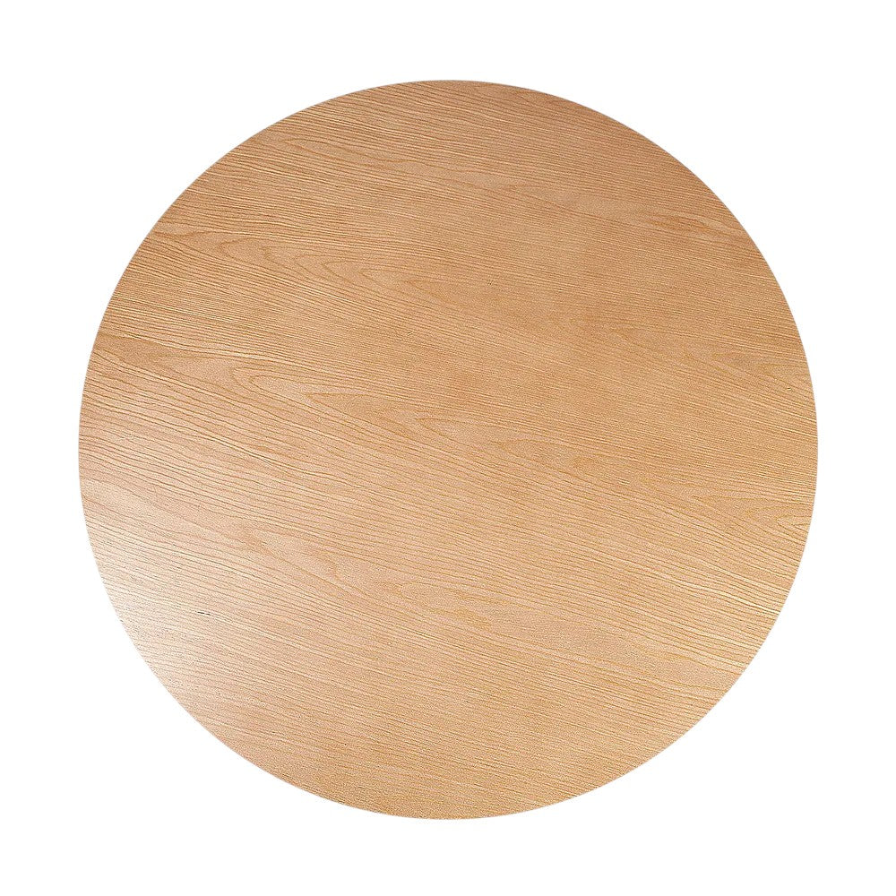 47" Natural Wood Pedestal Base Round Top Dining Table