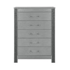 36" Silver Wood Five Drawer Dresser