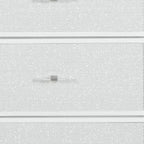 62" White Faux Crystal Glitter Wood Lighted Nine Drawer Triple Dresser