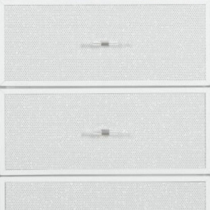 62" White Faux Crystal Glitter Wood Lighted Nine Drawer Triple Dresser